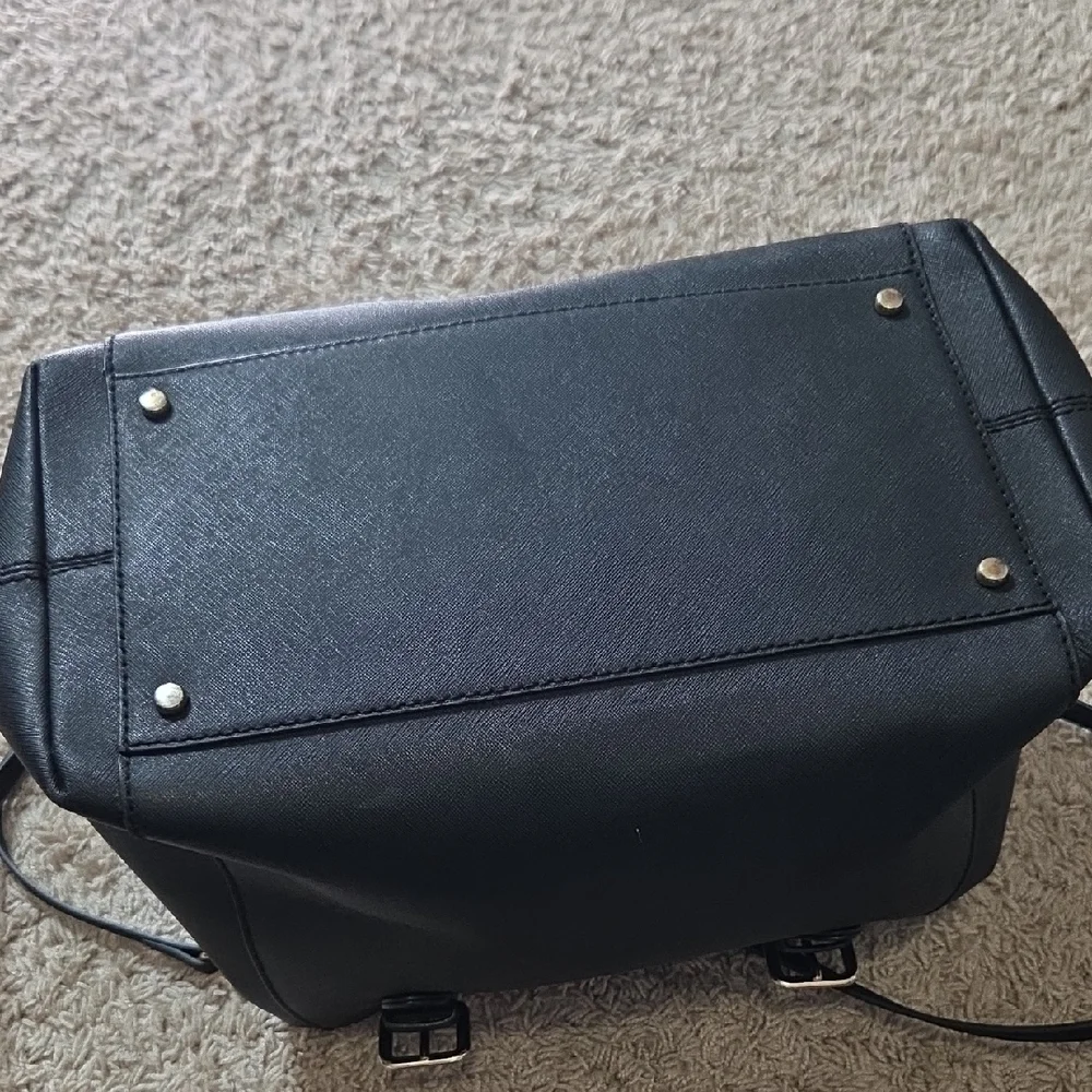 Kate Spade Large Black Shoulder Bag with Silver Accents